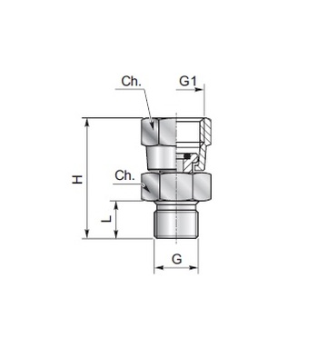 Адаптер в тело 1/2" под манометр 1/2"